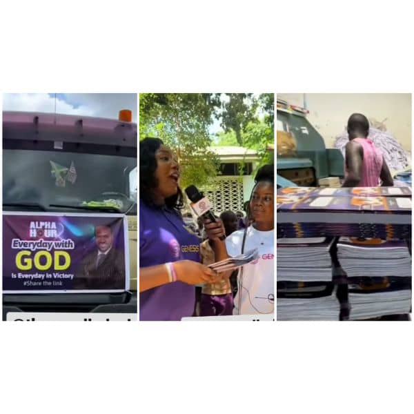 Pastor Elvis Agyemang And His Church Donates Truckload Of Relief Items To Mepe Community After Dam Spillage